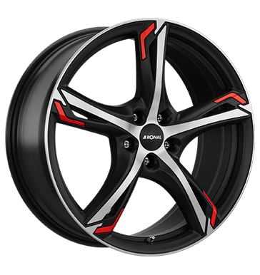 Ronal R62 Red 7,5x17 ET52 5x112 76 jetblack-matt-frontkopiert red
