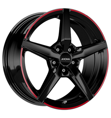 Ronal R69 MCR 7,5x17 ET45 5x112 76 jetblack-red rim