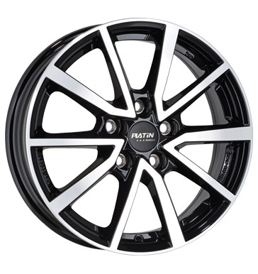 Platin P95 6,5x16 ET28 4x108 65,1 diamant schwarz frontpoliert