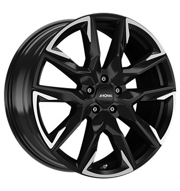 Ronal R71 8,5x20 ET45 5x108 68 jetblack-matt-hornkopiert