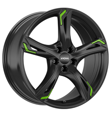 Ronal R62 Green 7,5x17 ET40 5x114,3 82 jetblack green